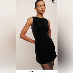 Reformation black velvet mini dress NWT never worn